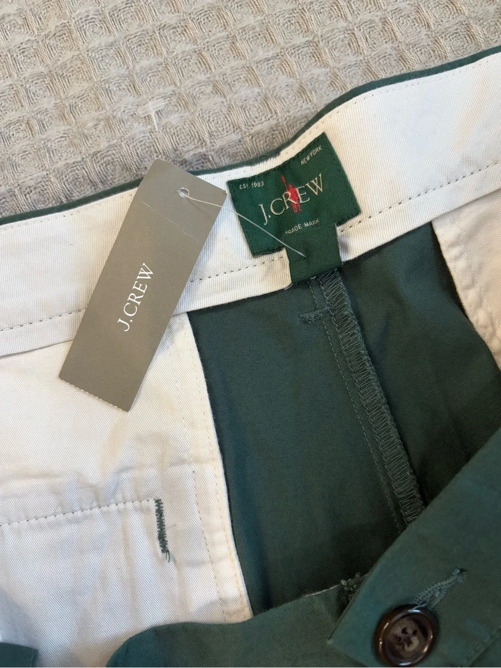 J. Crew Green Flat-Front Men's Chino Shorts